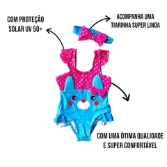 Imagem do Maio Infantil Menina Bebe + Tiara Laço Proteção Solar Uv 50