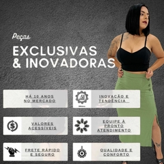 Saia Longa Feminina Cós Alto Fenda Lateral Envelope - comprar online