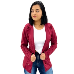 Casaquinho Blazer Feminino Social Acinturado Casaco Slim - comprar online