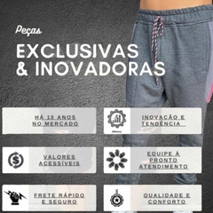 Calça Moletom Masculina Flanelada 3 bolsos Com Punho - loja online