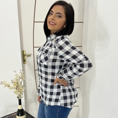 Camisa Xadrez Feminina Blusa Camiseta Manga Longa Junina - comprar online