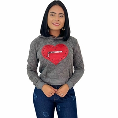 Imagem do Blusa Moletom Feminina Cropped Com Capuz Premium