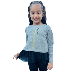 Blusa Moletom Menina Sem Capuz Fechada Com Babadinho