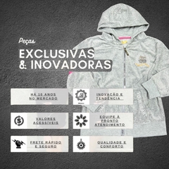 Blusa De Frio Moletom Menina infantil Aberta Capuz Estilosa - loja online