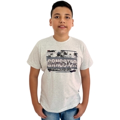 Camiseta Menino Juvenil Gola Redonda Estampada Gangster