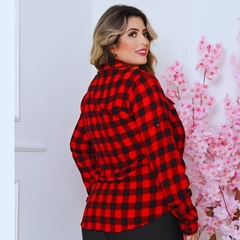 Camisa Xadrez Feminina Plus Size Festa Junina Manga Longa na internet