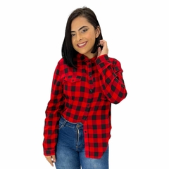 Blusa Camisa Xadrez Feminina Manga Longa Festa Junina