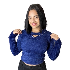 Blusa Pelinho Pelo Felpudo Feminino Inverno Frio Cropped