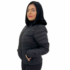 Jaqueta Feminina Forrada Casaco Inverno Peluciada Touca Pelo - comprar online