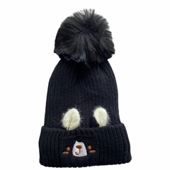 Touca Gorro De Pompom Infantil Criança Frio Fofinha Coelho