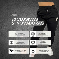 Calça Moletom Feminina Flanelada Importada Jogger Academia - comprar online