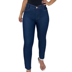 Calça Jeans Básica Feminina Skinny Cintura Alta Com Lycra