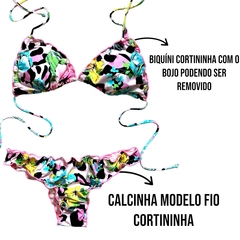 Conjunto Biquini Cortininha Fio Feminino Moda Praia Com Bojo - ANJ MODAS