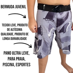 Bermuda Agua Elastano Juvenil Menino Esporte Ultra Leve - comprar online