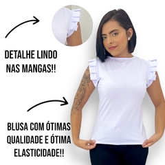 Imagem do Blusinha Feminina Caneladinha Manguinha Morcego Sem Bojo