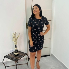 Imagem do Vestido Midi Feminino Basico Justo Manguinha Moda Evangelica