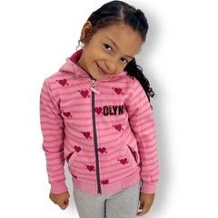 Blusa De Frio Casaco Moletom Infantil Zíper Menina Olyns