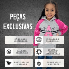 Blusa Moletom Menina Fechada C/Touca Flanelada Com Punho - ANJ MODAS