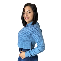 Imagem do Blusa De Frio Moletom Cropped Feminina Flanelada Canguru