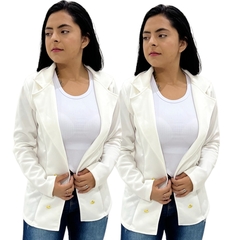 Kit 2 Casaquinho Blazer Feminino Social Acinturado Casaco