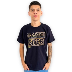 Camiseta Masculina Gangster Estampada Gola Careca