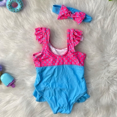 Maio Infantil Menina Bebe + Tiara Laço Proteção Solar Uv 50 - comprar online