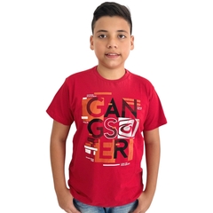 Camiseta Menino Juvenil Gola Redonda Estampada Gangster na internet