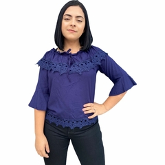 BLUSINHA FEMININA CIGANINHA TRES QUARTOS COM RENDA - comprar online