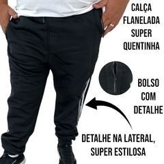 Calça Masculina Helanca Plus Size Gangster Importada Flanelada - ANJ MODAS