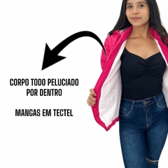 Imagem do Jaqueta Juvenil Menina Nylon Forrada Com Pelinhos Por Dentro