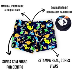 Imagem do Sunga Box Infantil Boxer Verão Dino Praia Piscina Meninos