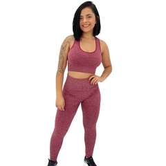 Conjunto Academia Calça Legging Blusa e Top Fitness Feminina - loja online