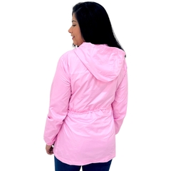 Jaqueta Corta Vento Parka Feminina Mosaico Alongada C Capuz - comprar online