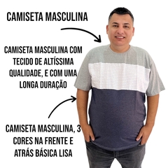 Camiseta Masculina Tamanho Grande Plus Size Gola Redonda - ANJ MODAS