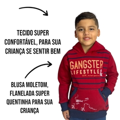 Blusa Infantil Moletom Canguru Com Touca Gangster Menino na internet