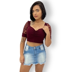 Blusinha Cropped Canelado Ribana Manguinha Blusa Feminino na internet