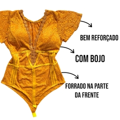 Body Bori Manguinha De Renda Tamanho Grande Moda Plus Size na internet