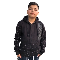 Blusa De Frio Moletom Juvenil Aberta Com Capuz Gangster na internet