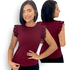 Blusinha Feminina Caneladinha Manguinha Morcego Sem Bojo