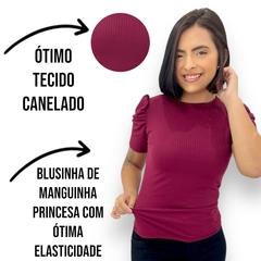 Imagem do Blusinha Feminina Canelada Longa Manguinha Princesa