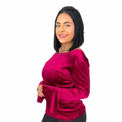 Blusinha Blusa Feminina Manga Longa Morcego Camurça Inverno na internet