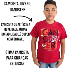 Imagem do Camiseta Menino Juvenil Gola Redonda Estampada Gangster