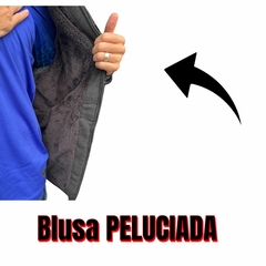 Imagem do Blusa Peluciada De Frio Moletom Masculina Capuz Ziper Cordão