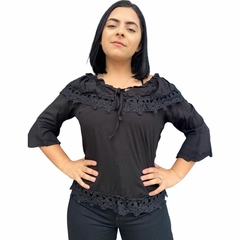 BLUSINHA FEMININA CIGANINHA TRES QUARTOS COM RENDA na internet