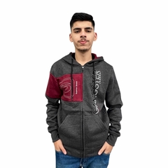 Imagem do Blusa Flanelada Moletom Ziper Masculina Bolso Capuz Punho