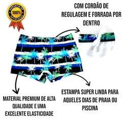 Sunga Box Boxer Juvenil Menino Shortinho Estampado Piscina