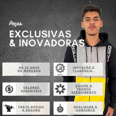 Blusa Moletom Masculina Gangster Aberta Capuz Flanelada na internet