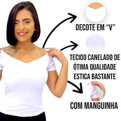 Blusa Blusinha Feminina Canelada Manguinha Basica Com Bojo - loja online