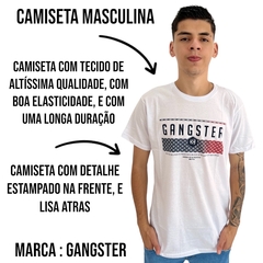 Camiseta Masculina Gansgster Malha Premium Gola Careca - ANJ MODAS