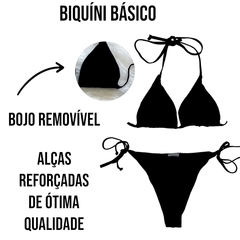 Biquíni Cortininha Com Bojo Removível Liso Moda Praia - ANJ MODAS